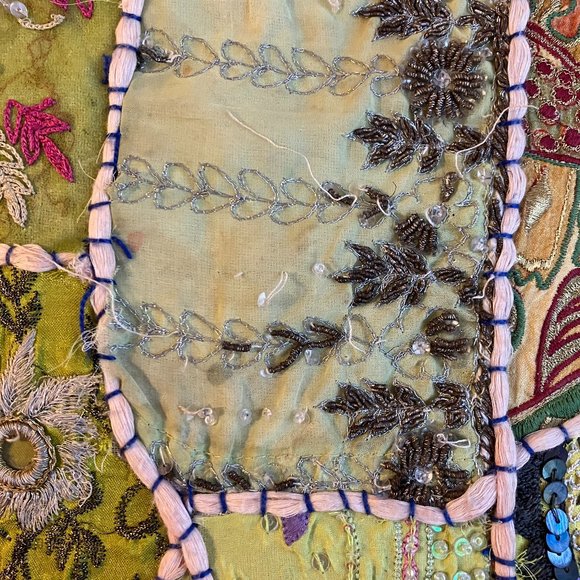 Beaded Sari Patchwork Tapestry - Picture 9 of 9